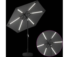Sodo skėtis su LED šviesomis ir standu 230 x 230 cm Poliesteris