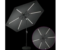 Sodo skėtis su LED šviesomis ir standu 270 x 270 cm Poliesteris