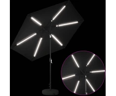 Sodo skėtis su LED šviesomis ir standu 270 x 270 cm Poliesteris