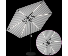 Sodo skėtis su LED šviesomis ir standu 300 x 300 cm Poliesteris