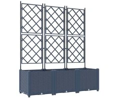 Sodo vazonas 3 pcs Pilka 120 x 40 x 143 cm Plastmasė