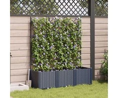 Sodo vazonas 3 pcs Pilka 120 x 40 x 143 cm Plastmasė