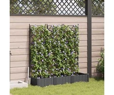 Sodo vazonas 3 pcs Juodas 120 x 40 x 125,5 cm Plastmasė