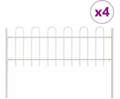 Sodo tvora 4 pcs Balta 6,8 x 0,6 m Miltelinis plienas