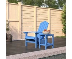 Sodo Adirondack kėdė su staliuku, mėlynos spalvos, HDPE
