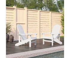 Sodo Adirondack kėdės, 2vnt., baltos spalvos, HDPE