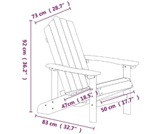 Sodo Adirondack kėdės, 2vnt., baltos spalvos, HDPE