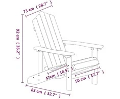 Sodo Adirondack kėdės, 2vnt., baltos spalvos, HDPE