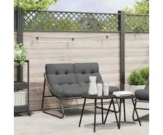 Sodo baldai su pagalve Juoda 110 x 81 x 71 cm