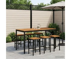 Sodo Baro Stalas NAARDEN Balta ir juoda 180 x 88,5 x 105 cm