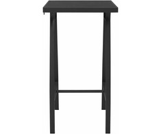Sodo baro stalas, juodas, 60x60x110cm, grūdintas stiklas