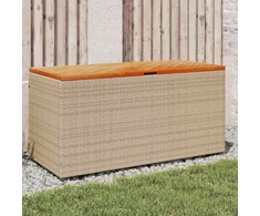 Sodo daiktadėžė, smėlio, 110x50x54cm, poliratanas ir akacija