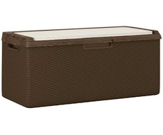 Sodo daiktadėžė su sėdynės pagalvėle, rudos spalvos, 350l, PP