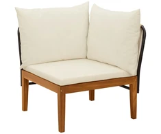 Sodo kampinė sofa su pagalvėlėmis Natūrali