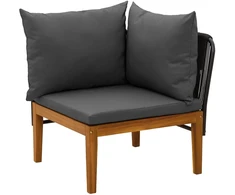 Sodo kampinė sofa su pagalvėlėmis Natūrali