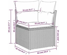 | Sodo sofa | su pagalve Ruda 62 x 62 x 69 cm Poli ratanas