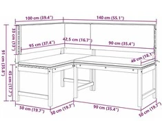 Sofa Sodo Kėdė Ruda 140 x 100 x 91cm Akacijos medienos masyvas