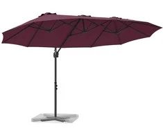 Skėtis nuo saulės Bordo raudona 372 x 198 x 243 cm
