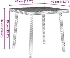 sodo kavos staliukas stačiakampis pilkas 40x40x37cm poliratanas