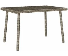 sodo kavos staliukas stačiakampis pilkas 60x40x37cm poliratanas