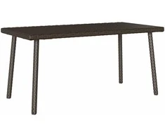 sodo kavos staliukas stačiakampis ruda 80x40x37 cm poliratanas