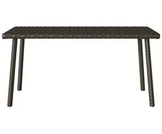 sodo kavos staliukas stačiakampis ruda 80x40x37 cm poliratanas