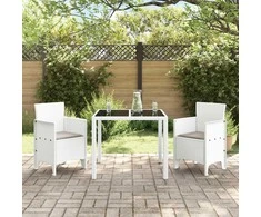 Sodo Kėdė su pagalve 2 pcs Balta 53 x 49 x 85 cm Polipropilenas