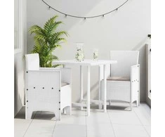 Sodo Kėdė su pagalve 2 pcs Balta 53 x 49 x 85 cm Polipropilenas