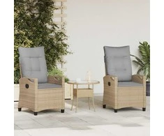Sodo Kėdė 2 pcs Bežinė ir šviesiai pilka 56 x 60 x 112 cm