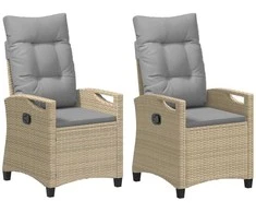 Sodo Kėdė 2 pcs Bežinė ir šviesiai pilka 56 x 60 x 112 cm