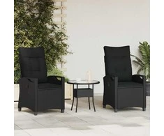 Sodo Kėdė 2 pcs Juoda 56 x 64 x 94 cm Plienas ir poliesteris