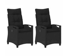 Sodo Kėdė 2 pcs Juoda 56 x 64 x 94 cm Plienas ir poliesteris