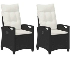 Sodo Kėdė 2 pcs Juoda ir kreminė 56 x 60 x 112 cm