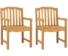 Sodo Kėdė 2 pcs Natūrali 58 x 60 x 93 cm Kieto teka medžio
