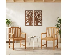 Sodo Kėdė 2 pcs Natūrali 58 x 60 x 93 cm Kieto teka medžio