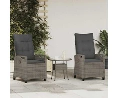 Sodo Kėdė 2 pcs Pilka ir tamsiai pilka 56 x 60 x 112 cm