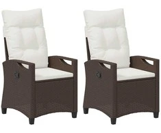 Sodo Kėdė 2 pcs Ruda ir grietinėlė 56 x 60 x 112 cm