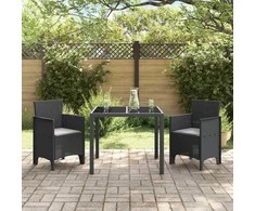 Sodo Kėdė 2 pcs Antracitas 53 x 49 x 85 cm Polipropilenas