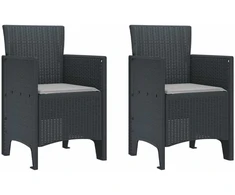 Sodo Kėdė 2 pcs Antracitas 53 x 49 x 85 cm Polipropilenas