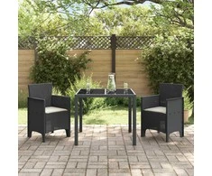 Sodo Kėdė 2 pcs Antracitas 53 x 49 x 85 cm Polipropilenas