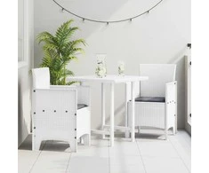 Sodo Kėdė su pagalve 2 pcs Balta 53 x 49 x 85 cm Polipropilenas