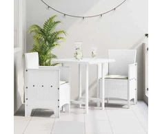 Sodo Kėdė su pagalve 2 pcs Balta 53 x 49 x 85 cm Polipropilenas