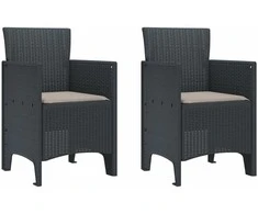Sodo Kėdė 2 pcs Antracitas 53 x 49 x 85 cm Polipropilenas