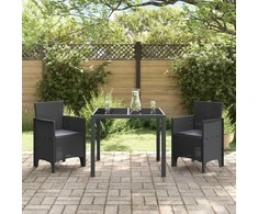 Sodo Kėdė 2 pcs Antracitas 53 x 49 x 85 cm Polipropilenas