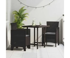 Sodo Kėdė su pagalve 2 pcs Ruda 53 x 49 x 85 cm Polipropilenas