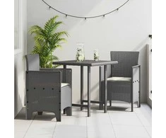 Sodo Kėdė 2 pcs Šviesiai pilka 53 x 49 x 85 cm Polipropilenas