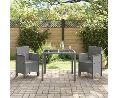 Sodo Kėdė 2 pcs Šviesiai pilka 53 x 49 x 85 cm Polipropilenas