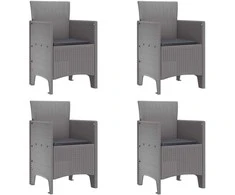 Sodo Kėdė 4 pcs Šviesiai pilka 53 x 49 x 85 cm Polipropilenas