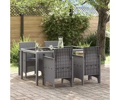 Sodo Kėdė 4 pcs Šviesiai pilka 53 x 49 x 85 cm Polipropilenas