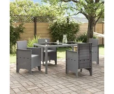 Sodo Kėdė 4 pcs Šviesiai pilka 53 x 49 x 85 cm Polipropilenas